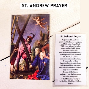 Gebedskaart Sint-Andreas| Adventsnoveen| Katholiek gebed| Katholieke noveen| Katholiek cadeau|St. Andrew|