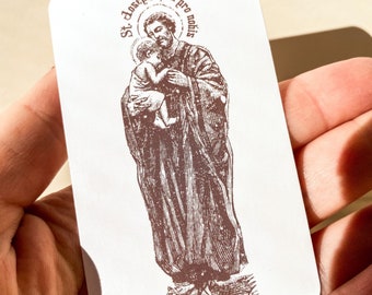 SPECIAL paper and curved St. Joseph prayer card.