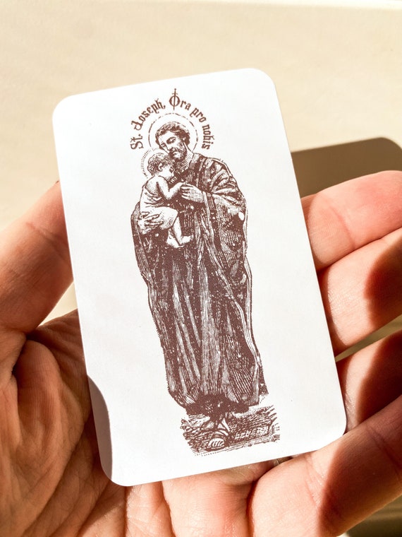 SPECIAL paper and curved St. Joseph prayer card.