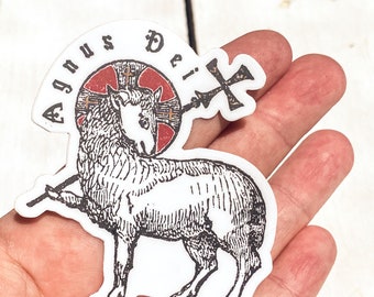 Catholic Sticker | &quot;Agnus Dei&quot; - &quot;Lamb of God&quot; | Catholic Gift | Latin Mass | Traditional Catholic | Communion Gift
