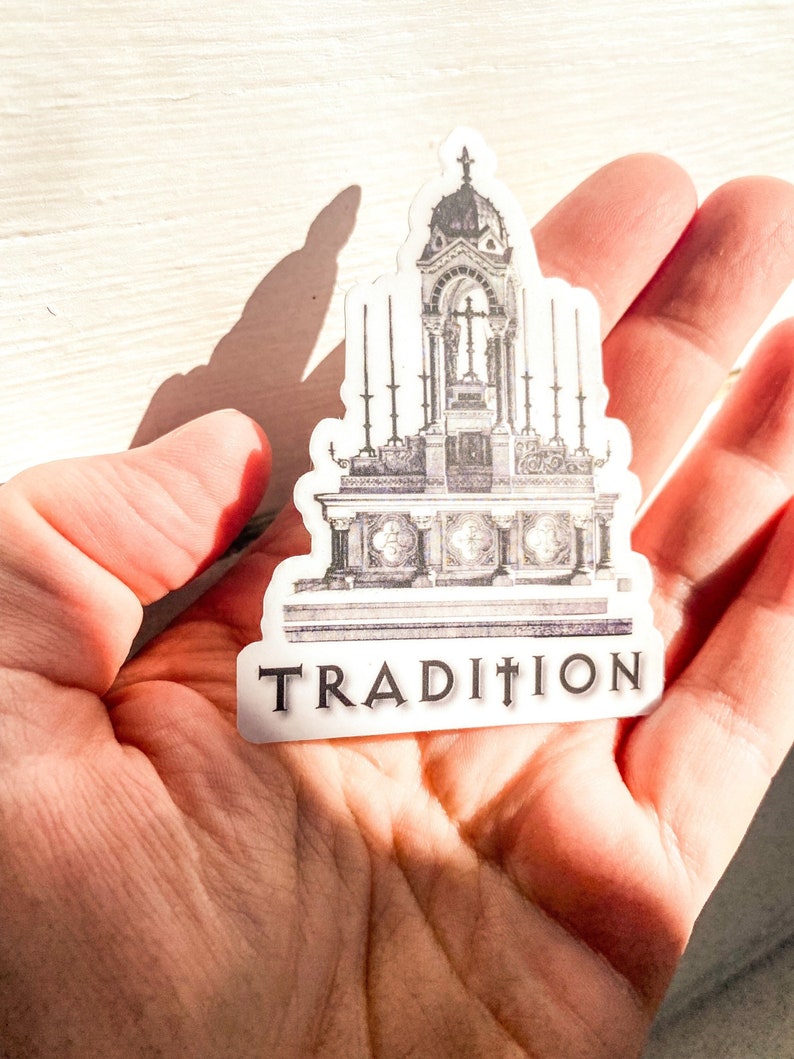 Catholic Altar Sticker: Black and White Tradition Art (75mm X 55mm) - Etsy