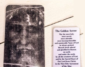 Holy Face Prayer Card with Golden Arrow Prayer