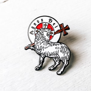 Catholic Pin | &quot;Agnus Dei&quot; translates as “Lamb of God” | Latin Mass | Traditional | Holy Communion, Confirmation, Baptism, Wedding gift