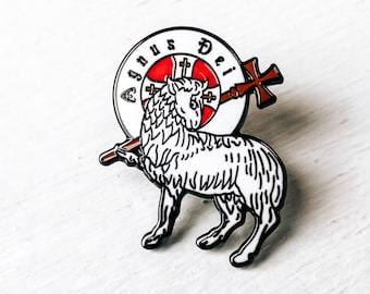 Catholic Pin | &quot;Agnus Dei&quot; translates as “Lamb of God” | Latin Mass | Traditional | Holy Communion, Confirmation, Baptism, Wedding gift