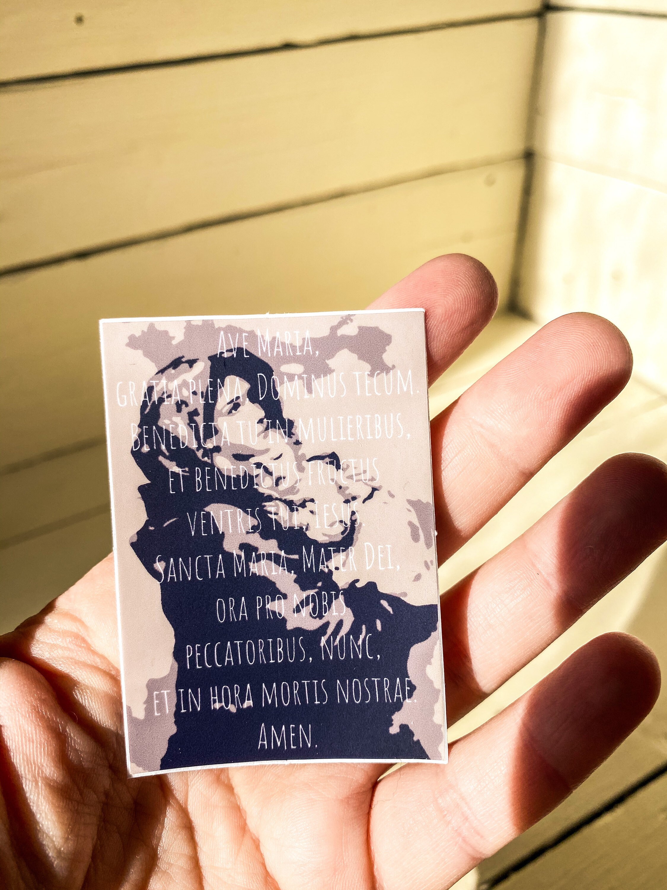 Ave Maria Sticker: Madonna of the Streets, Latin Prayer - Etsy