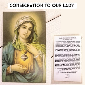 Consécration mariale | carte de prière | image vintage | Notre-Dame | converti, nouveau catholique, né de nouveau | Sainte carte | cadeau | Noël