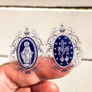 Miraculous Medal Sticker: Katholische Vintage Geschenk (2x1,39” )