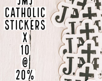 JMJ Catholic Stickers: Tiny Religious Decals, Bulk Pack