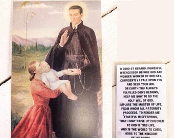 Gebedskaart Sint-Gerard: beschermheilige van moeders en baby's