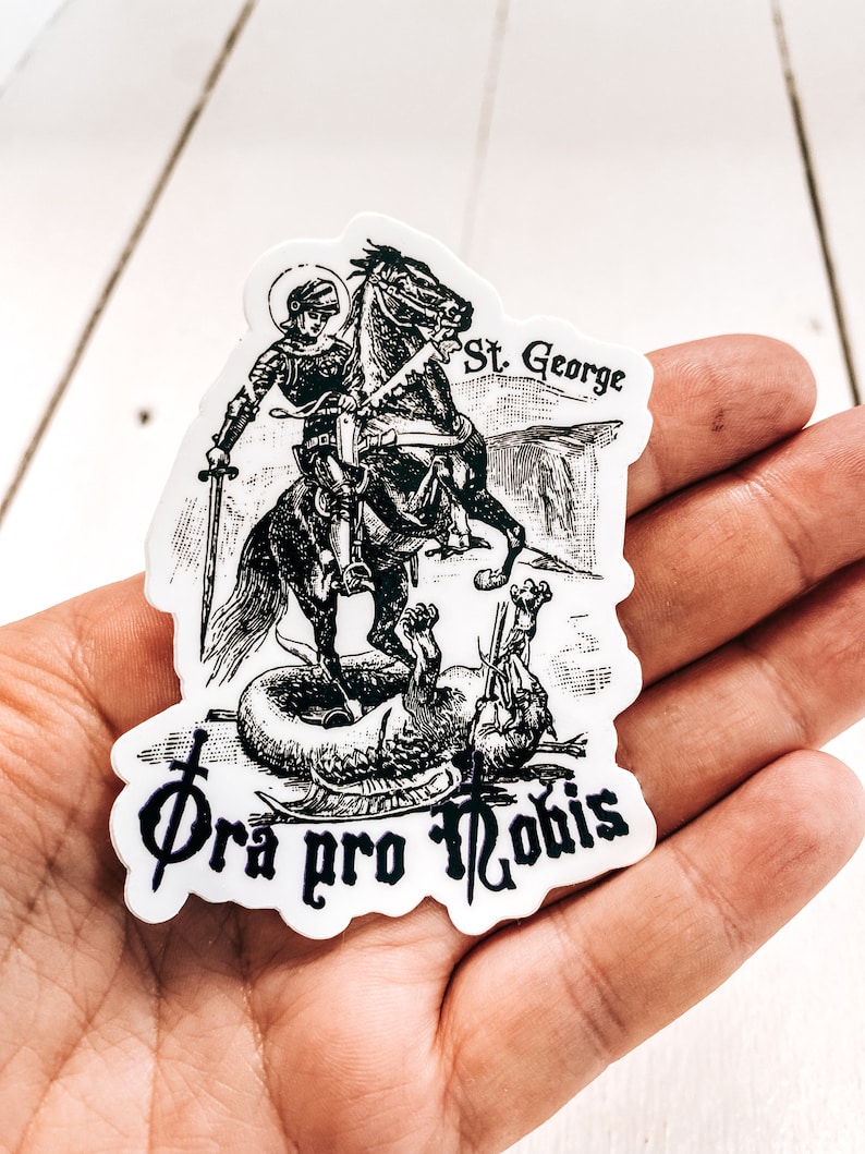 St. George Sticker: Vintage Catholic Art, Ora Pro Nobis - Etsy