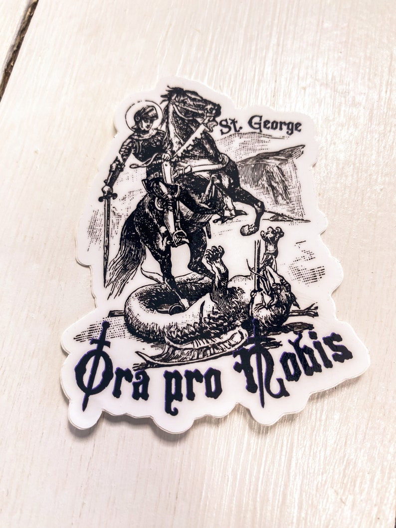 St. George Sticker: Vintage Catholic Art, Ora Pro Nobis - Etsy