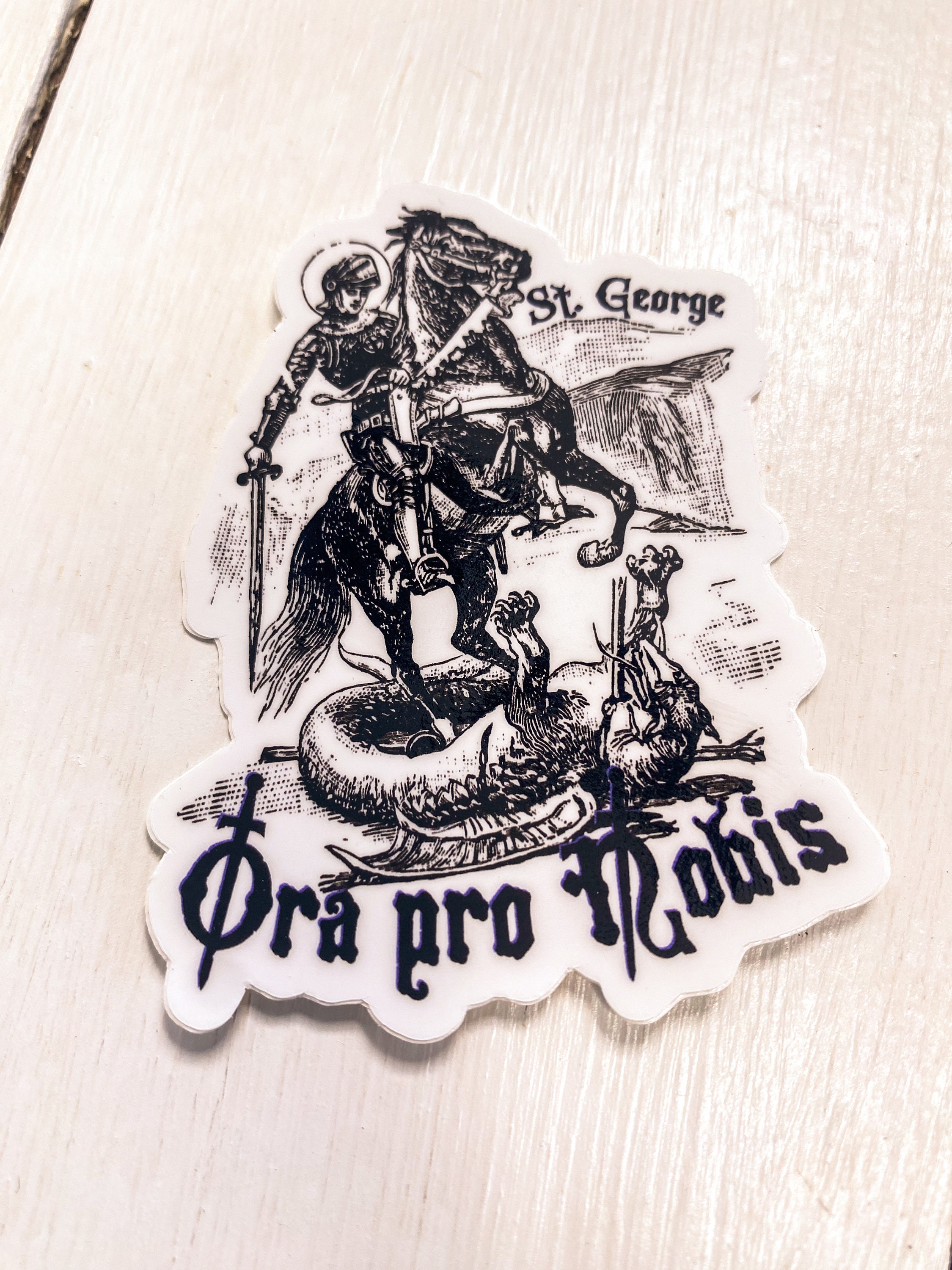 St. George Stickers St. George Sticker: Vintage Catholic Art, Ora Pro Nobis - Etsy Australia