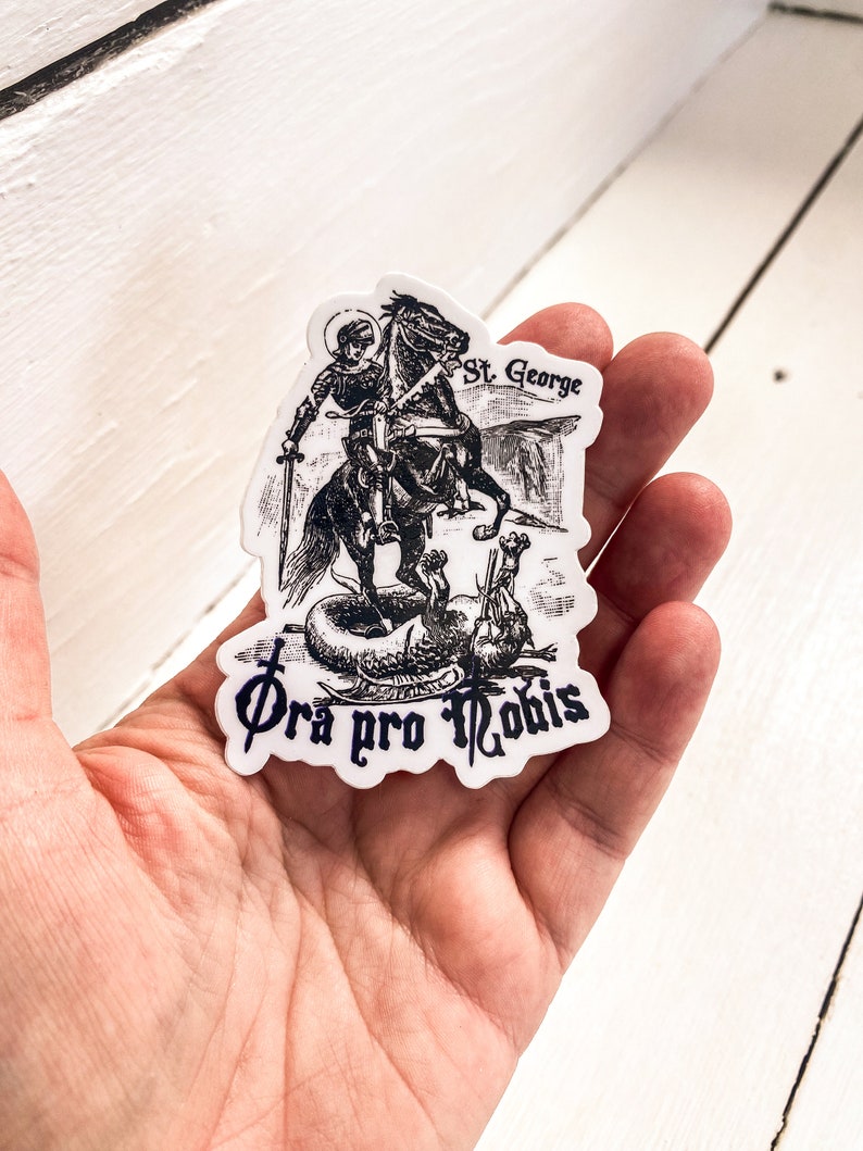St. George Sticker: Vintage Catholic Art, Ora Pro Nobis - Etsy