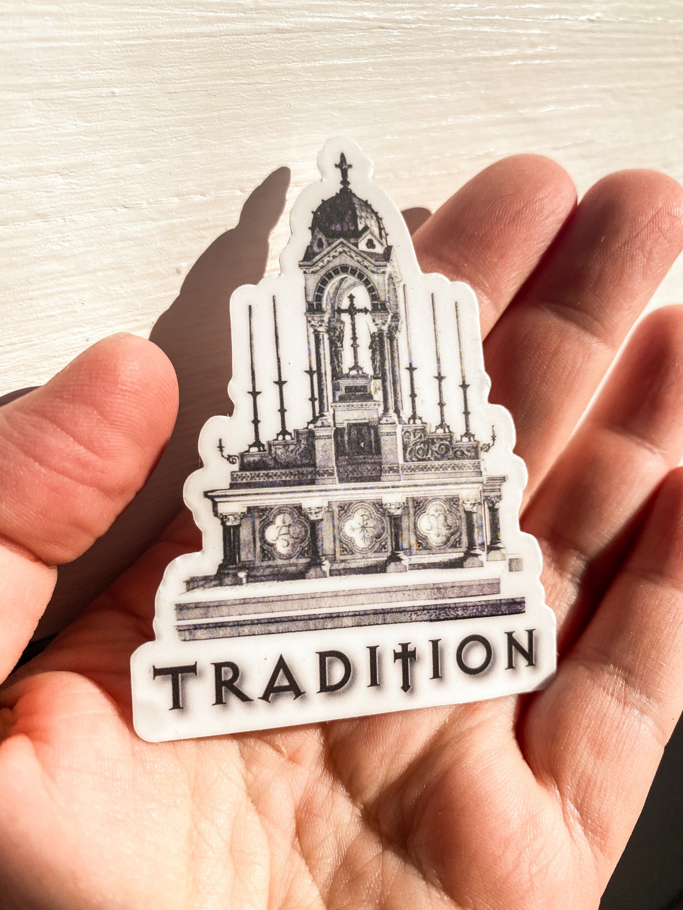 Catholic Altar Sticker: Black and White Tradition Art (75mm X 55mm) - Etsy