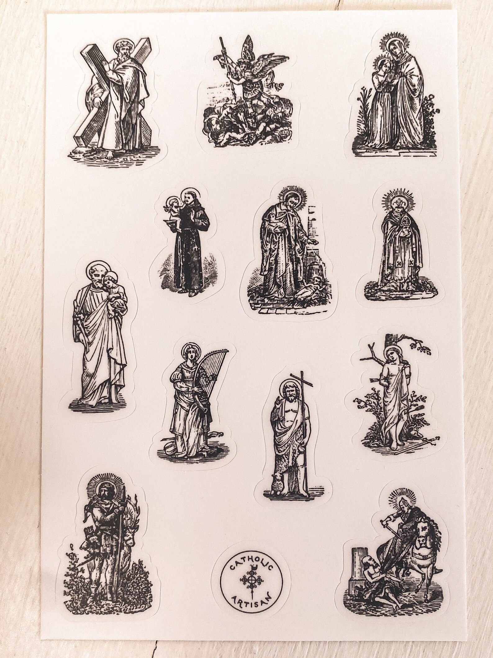 Vintage Style Catholic Saints Sticker Sheet - Etsy