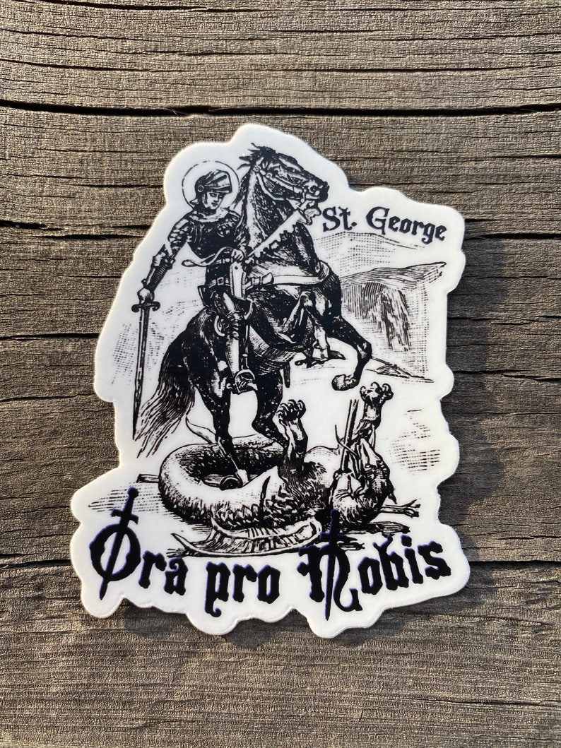 St. George Sticker: Vintage Catholic Art, Ora Pro Nobis - Etsy