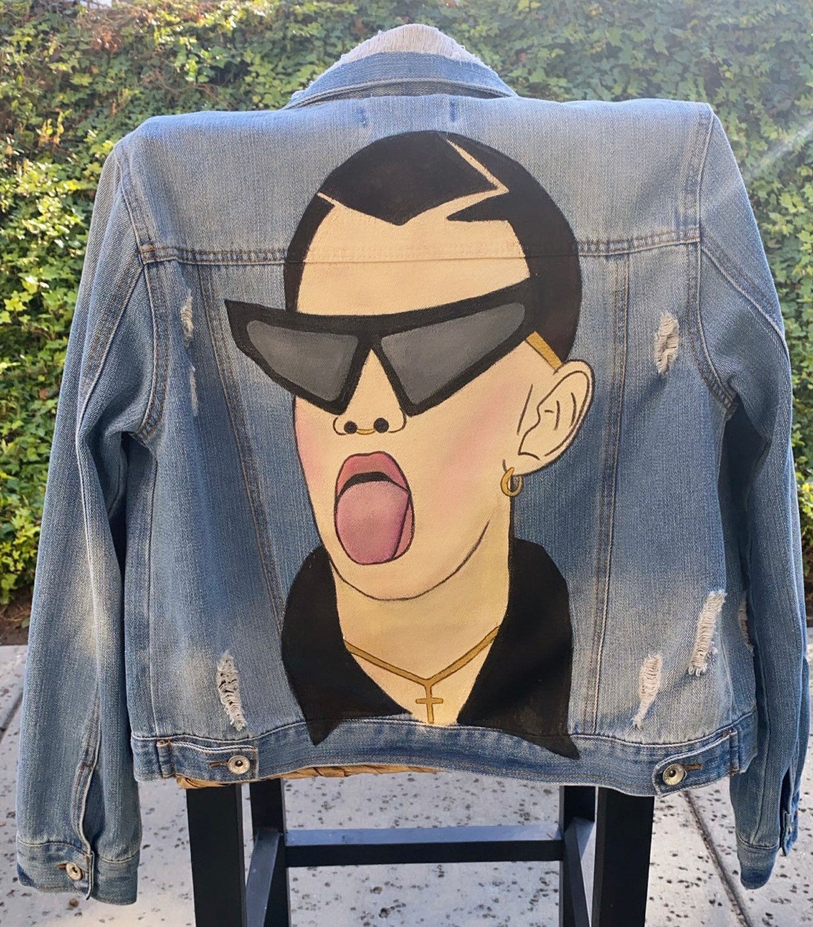 Bad Bunny denim jacket Etsy