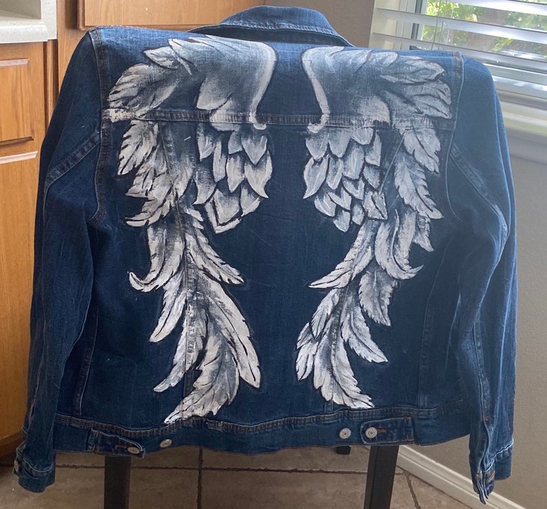 Angel Wings Denim Jacket - Etsy