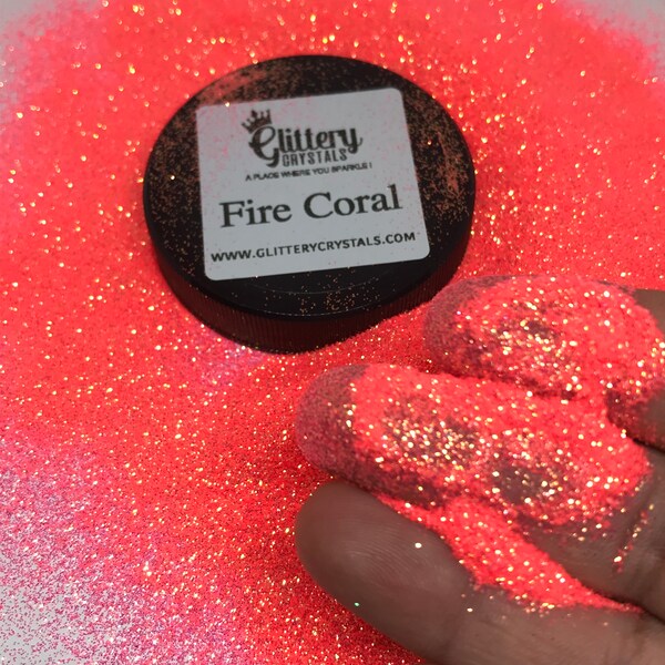 Coral Glitter Etsy