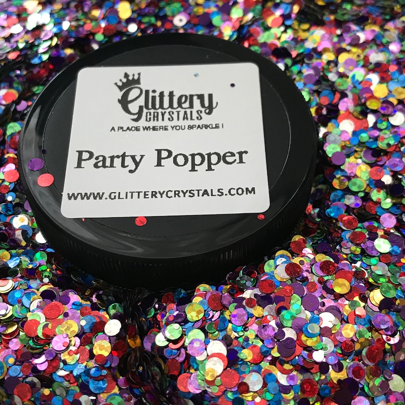 Party Popper Confetti Glitter Multi Color Glitter Circle Etsy