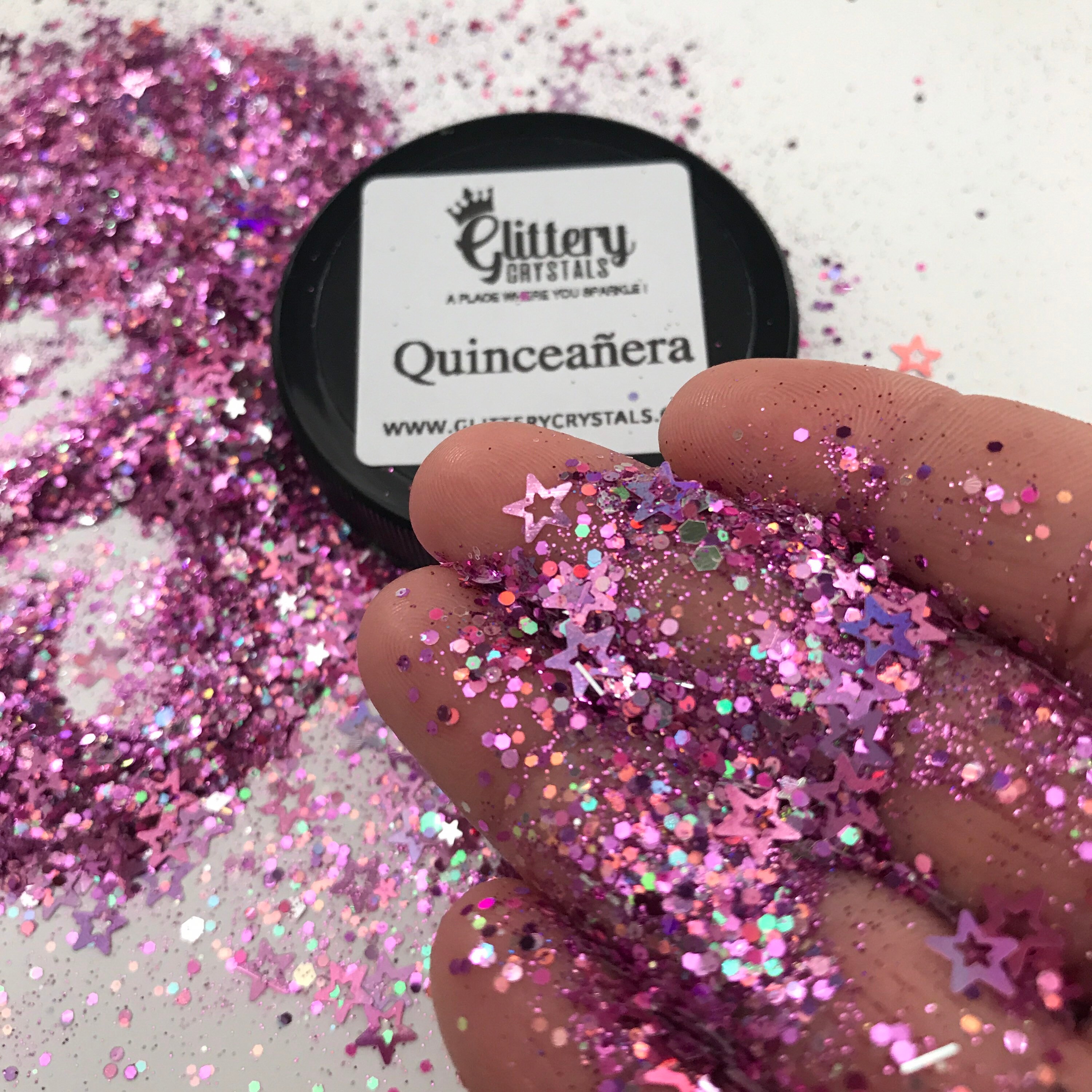 Quinceañera Pink Glitter Mix Pink Holographic Mix Star - Etsy