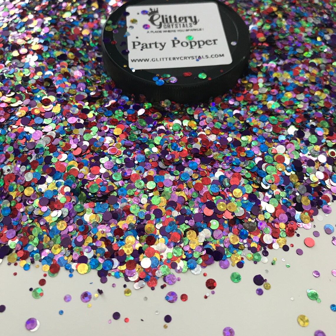 Party Popper / Confetti Glitter / Multi Color Glitter / Circle Etsy España
