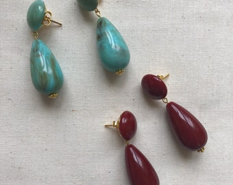Bunte Harz-Tropfen-Ohrringe, Vintage Retro