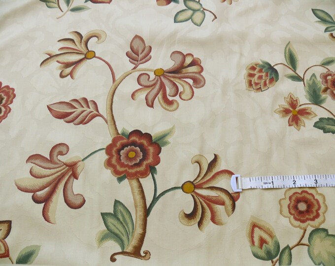 By Yard Lee Jofa Sherborne Cotton Satin Print from Italy Beige MSRP 250Y