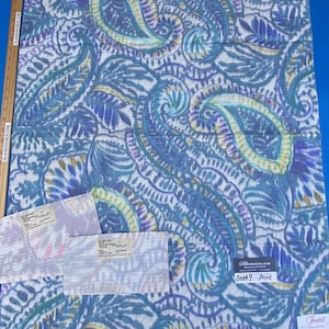 20k Berkbox9 Length Scalamandre Print 1 Yard Indra Aqua/multi