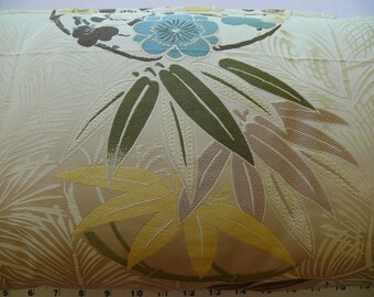 100%Silk Kravet Couture Imperial Kimono Ivory White Down Insert Pillow 24X11" #1507