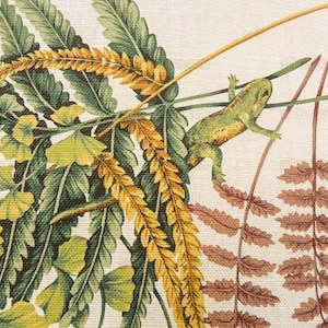 Scalamandre Felce Linen Fern Turtle Dragonfly Newt Wildlife Forest on MSRP USD 340/Y