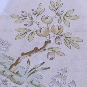 Scalamandre Floreale 100 % coton imprimé Blanc sur blanc CHINOISERIE Pêcher PDSF 248/an