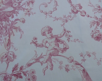 By Yard Scalamandre Charlecote Geranium Red Toile De Jouy Angels UK Country MSRP 128/Y