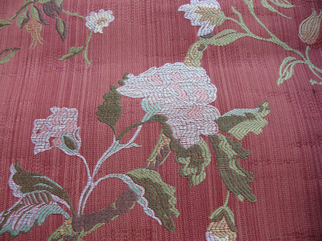 By Yard Scalamandre Melograno Pom Fig Tree of Life on Red 1635 SPECIAL