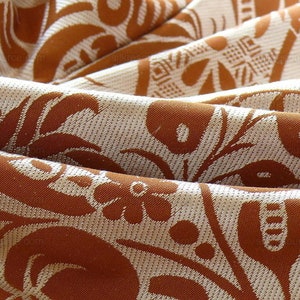 cortado a medida Scalamandre "chippendale" Seda Lampas Jacquard Alcachofa Granada Teca Óxido Naranja Crema Plata Blanco Precio de venta sugerido USD 500+/A imagen 4