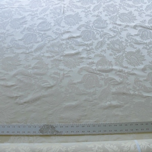 By Yard Clarence House Florent Italian Damask Ivory White MSRP USD 220/YD