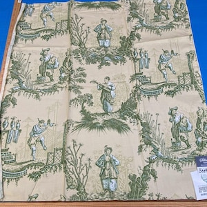 15 Berkbox9 Length Scalamandre Print 27x27 Inches Masque Chinois Green On Cream