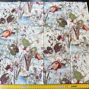 Scalamandre La Gola Delta Wild Water Bird Flamingo Florida Marsh Linen print- 1.2 Yard