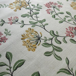 Lee Jofa Jasmine Lampas “berry” Gold Pink Blue Green Grand Floral Linen Cotton William Morris Inspired MSRP USD 236/Y