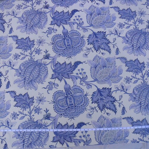 By Yard Scalamandre Ispahan Paradise shops Horizon Blue White Large Jacobean MSRP 270/Y