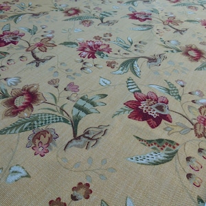By Yard Scalamandre Old World Weavers Kentwell Brick Olive Wheat English Chintz Linen Heavy MSRP324/Y