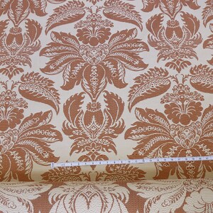 By Yard Lee Jofa Villa Lamte Damask Pumpkin White Grand MSRP 196/Y France