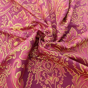 By Yard Scalamandre &quot;Chagall Red Gold Renaissance Cotton Damask MSRP152/Y