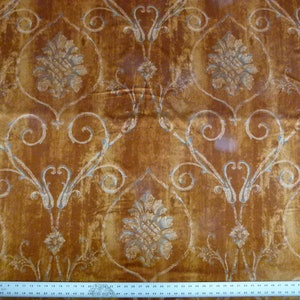 Schüttgut Lee Jofa Casa D&#39;or Pr Gold Braun 100% Baumwolle Venedig bedruckter Samt UVP 460 USD / Jahr