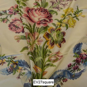 Scalamandre Tassinari & Chatel Adelaide Fond Creme Floral White - Square