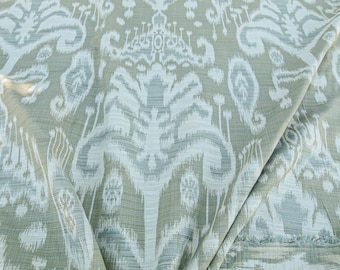 Scalamandre Monroe Ikat Texture Moss/aqua  Soft Upholstery With An Ikat Pattern Blurriness Design Green MSRP USD 150