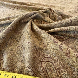 By Yd Scalamandre ASHA TOPAZ MSRP256/Y Woven Turkish Paisley Chenille Gold Paisley