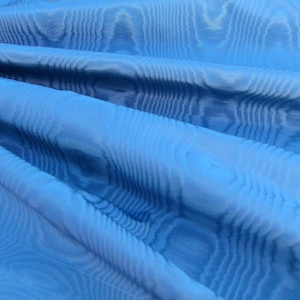 By Yard Scalamandre Doberman Moire Fonthill Baltic Deep Blue MSRP380/Y