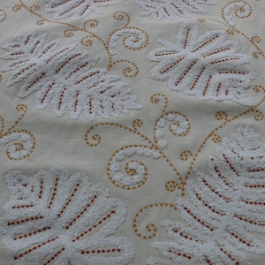 1.25Y Scalamandre Fossils- Emboidery GW Rust on Beige MSRP 372/Y