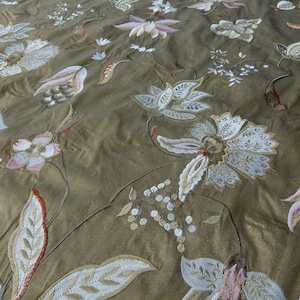 By Yard Nadina Tobacco Brown SCALAMANDRE Silk embroidery MSRP 328/Y